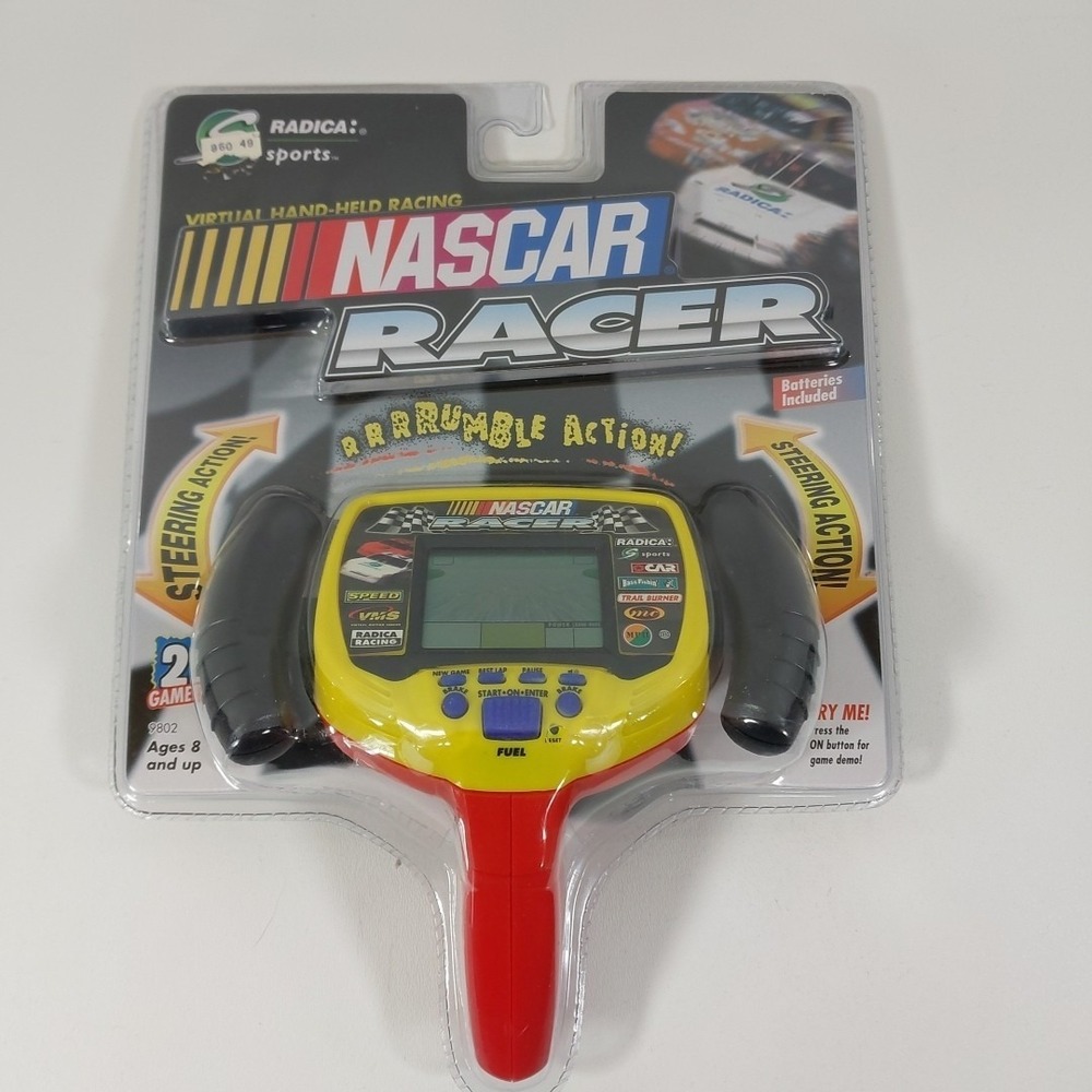 Vintage Radica 1998 Nascar Racer Electronic Car Racing Handheld Game New Read